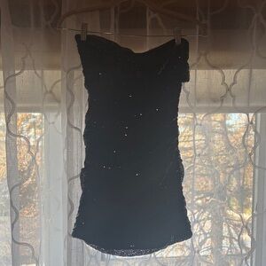 Lucy in the Sky Black Mini Dress with Glitter Accents